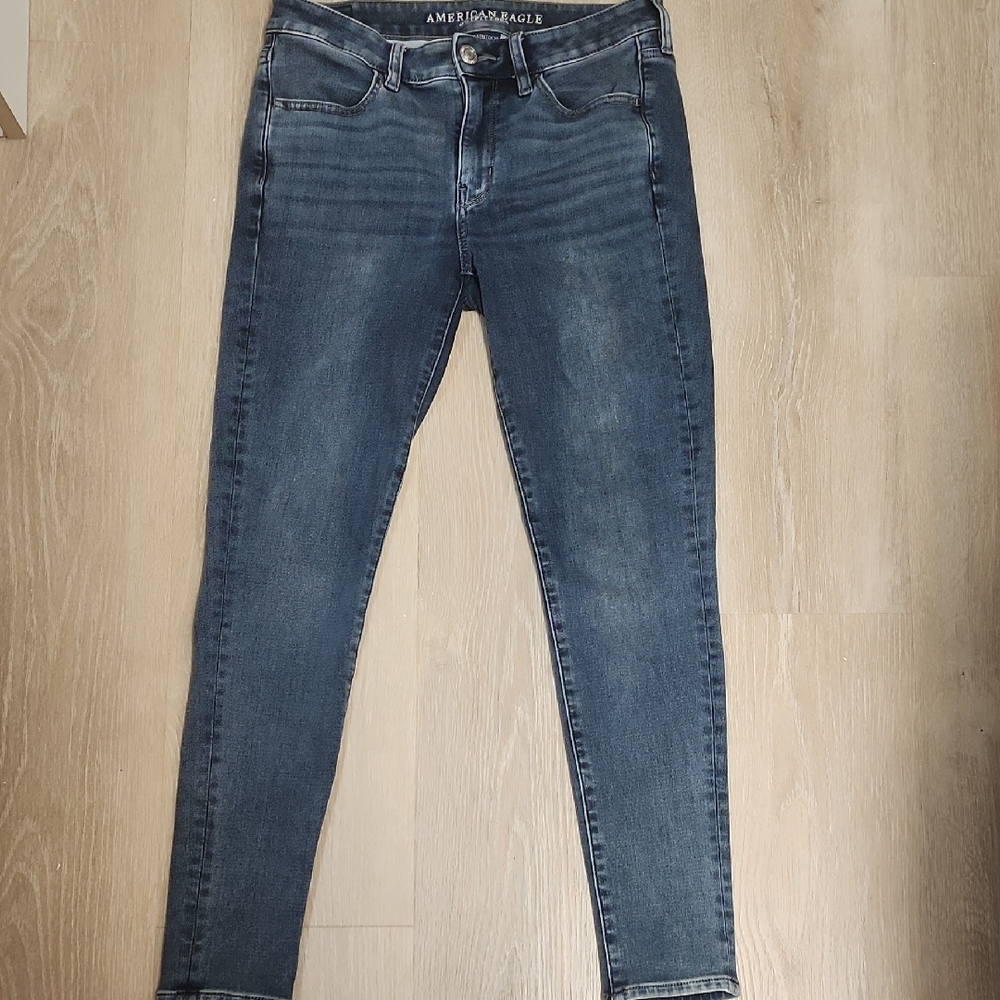 American Eagle Outfitters Blue Skinny Jeans Stretchy Denim